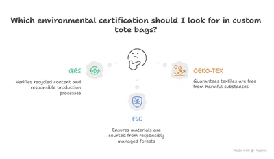 맞춤형 토트백 환경 인증: GRS, FSC 및 OEKO-TEX